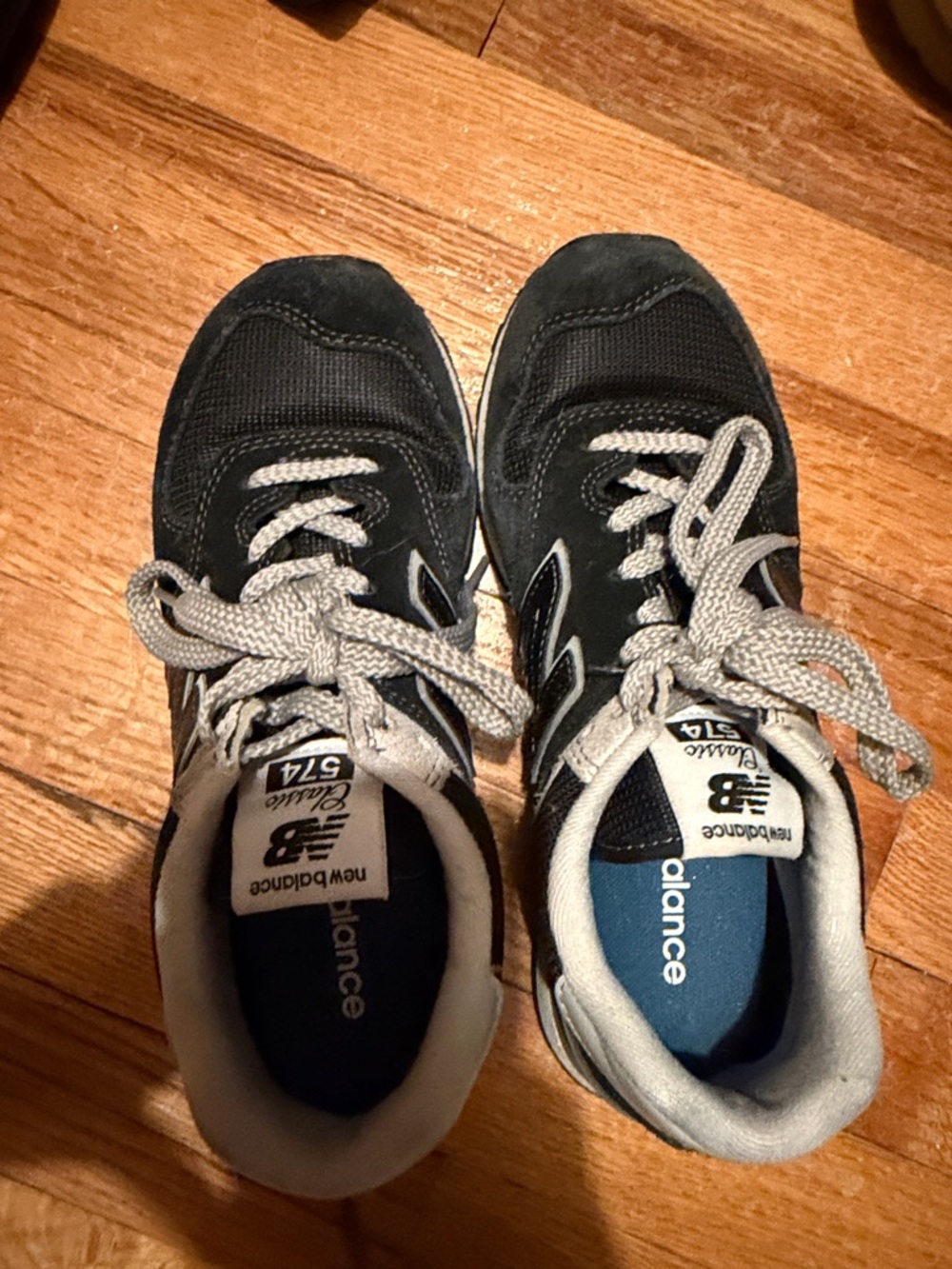 New Balance Black & Gray Youth 574 Sneakers